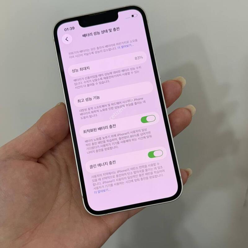 ������13�̴� ��Ÿ����Ʈ 128GB/83% Y1571