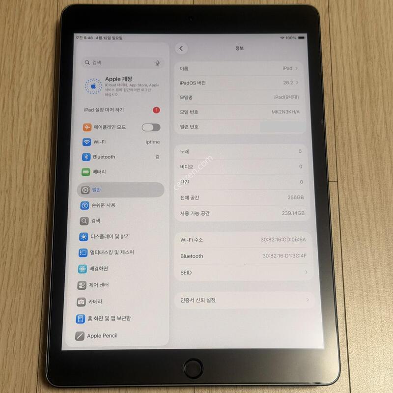 S�� �����е� 9���� wifi 256GB �����̽��׷���