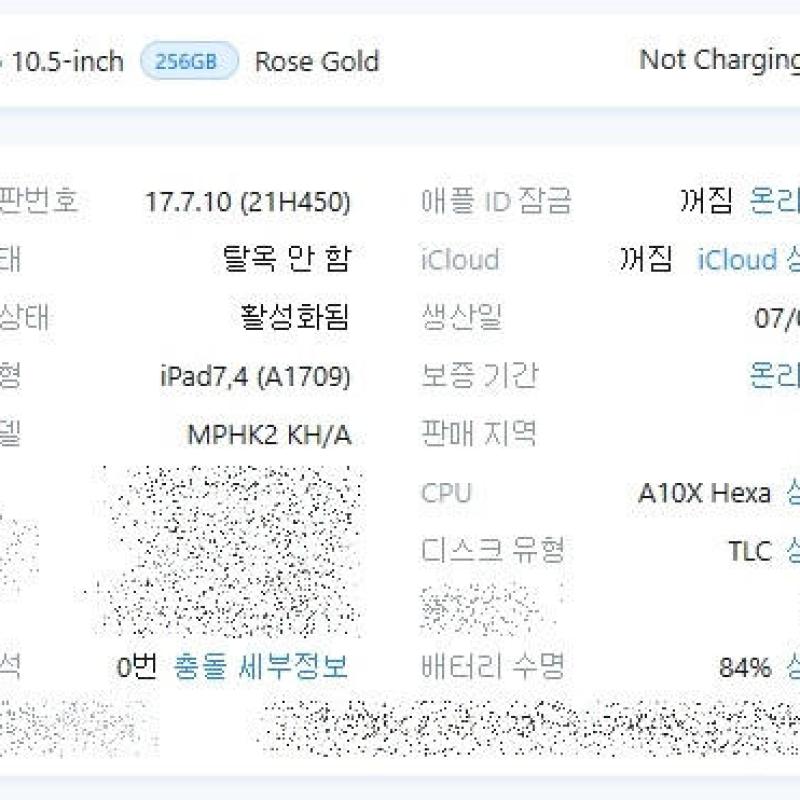 (����)�����е� ���� 10.5 ���귯 256G ������ �˴ϴ�.