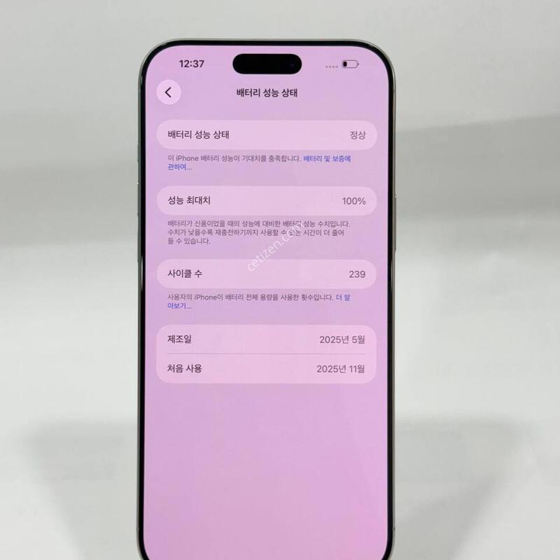 ����Ŭ239)������16���θƽ� ȭ��Ʈ 256GB/100% Y2025
