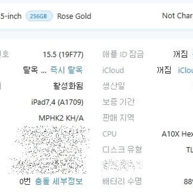 �����е� ���� 10.5 ���귯 256G ������ �˴ϴ�.