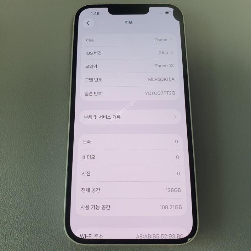 ������13 / 128GB / ȭ��Ʈ / ���͸����� 78%