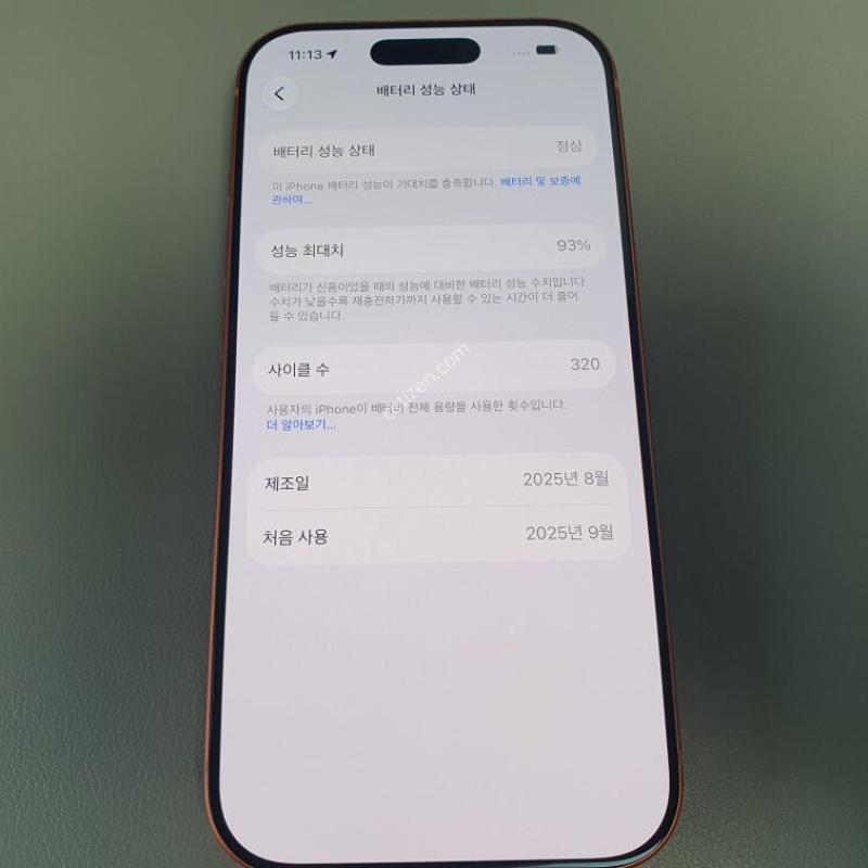 ������17 ���� / 256GB / ������ / ���͸����� 93%