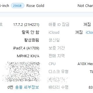 아이패드 프로 10.5 셀룰러 256G 로즈골드 팝니다.