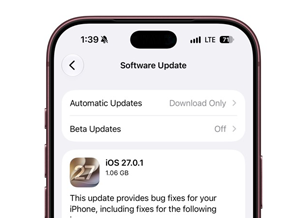 iOS 27.0.1 ������ 18 ���� �д�Ǯ ����